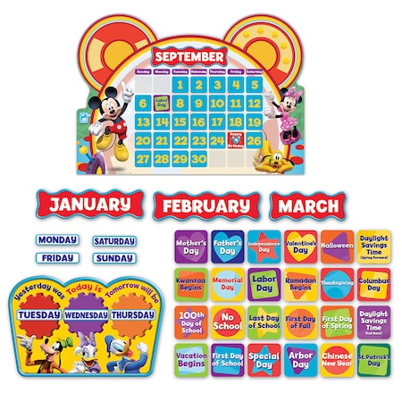 Eureka Mickey Mouse Clubhouse Calendar Bulletin Board Set 847535